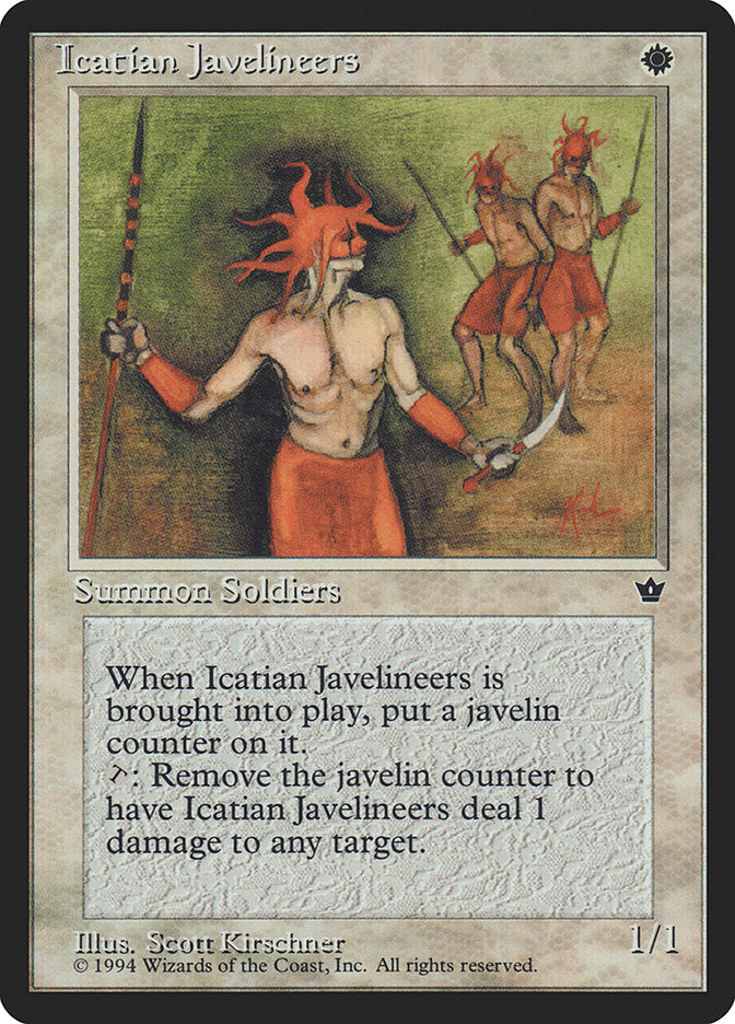 Icatian Javelineers (Scott Kirschner) [Fallen Empires] | Boutique FDB TCG