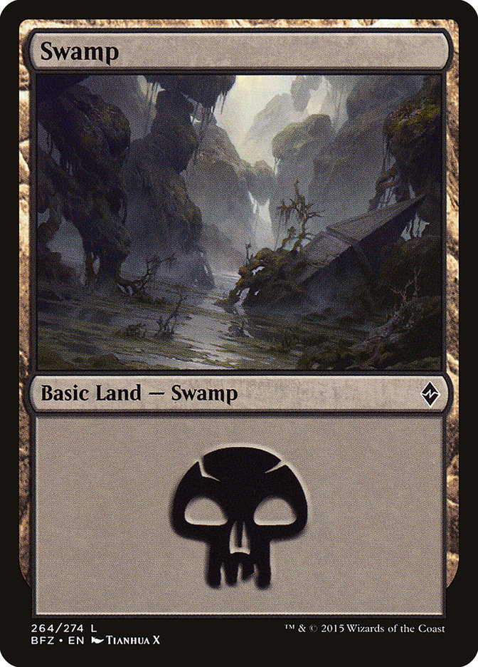 Swamp (264a) [Battle for Zendikar] | Boutique FDB TCG