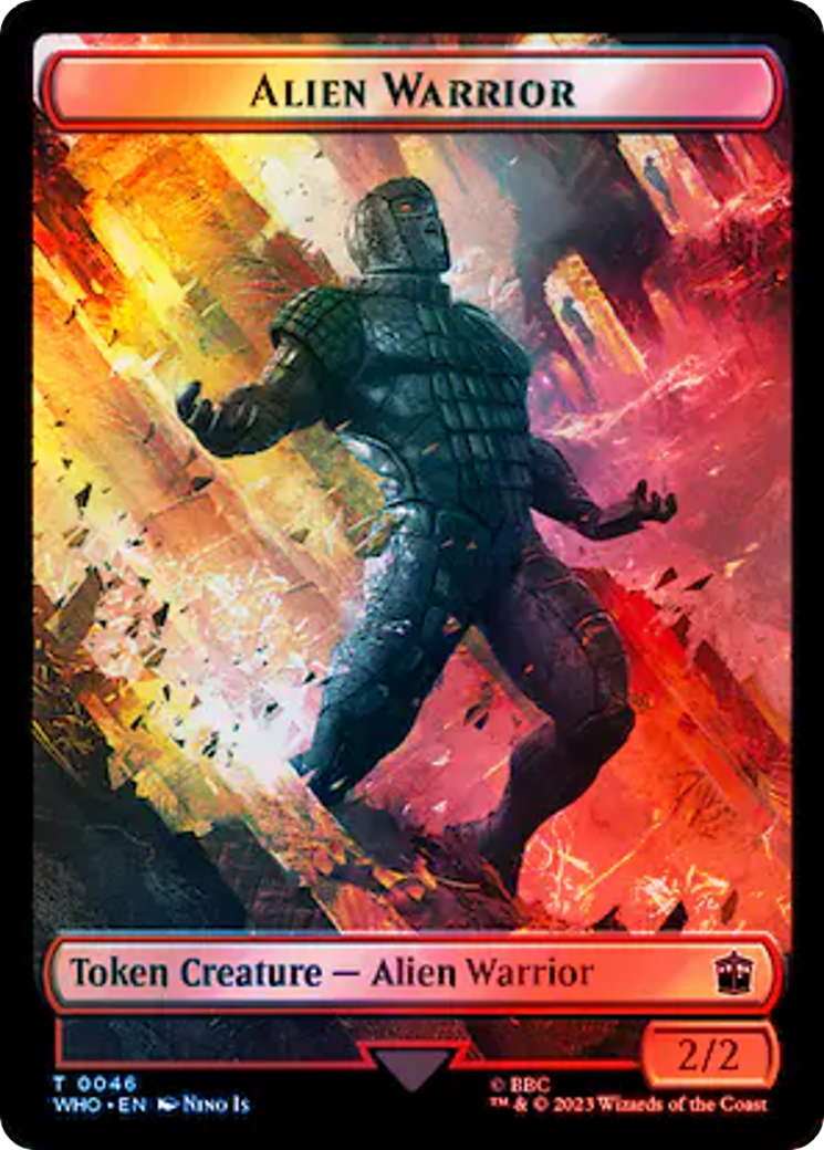 Dalek // Alien Warrior Double-Sided Token (Surge Foil) [Doctor Who Tokens] | Boutique FDB TCG