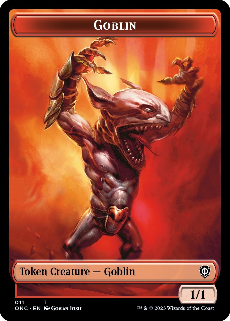 Rebel // Goblin Double-Sided Token [Phyrexia: All Will Be One Commander Tokens] | Boutique FDB TCG