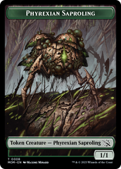 Warrior // Phyrexian Saproling Double-Sided Token [March of the Machine Tokens] | Boutique FDB TCG