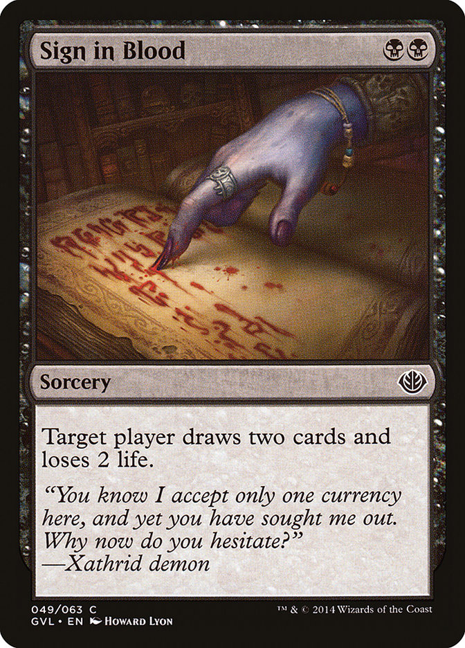 Sign in Blood (Garruk vs. Liliana) [Duel Decks Anthology] | Boutique FDB TCG