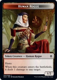 Human Rogue // Food (18) Double-Sided Token [Throne of Eldraine Tokens] | Boutique FDB TCG