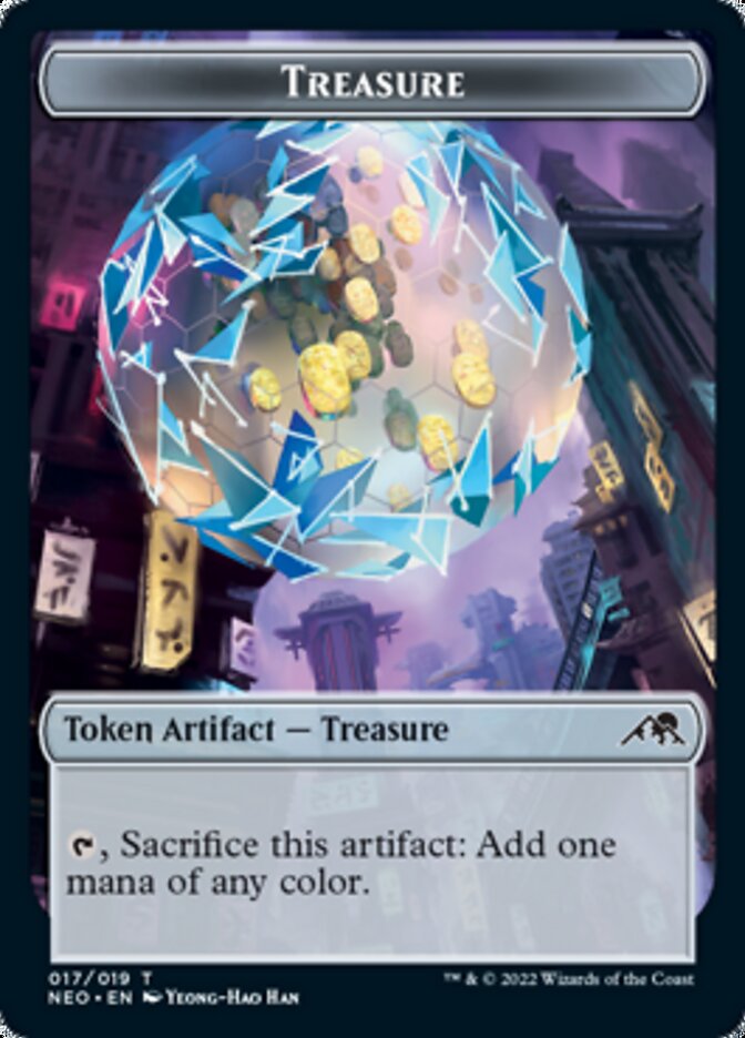 Spirit (002) // Treasure Double-sided Token [Kamigawa: Neon Dynasty Tokens] | Boutique FDB TCG