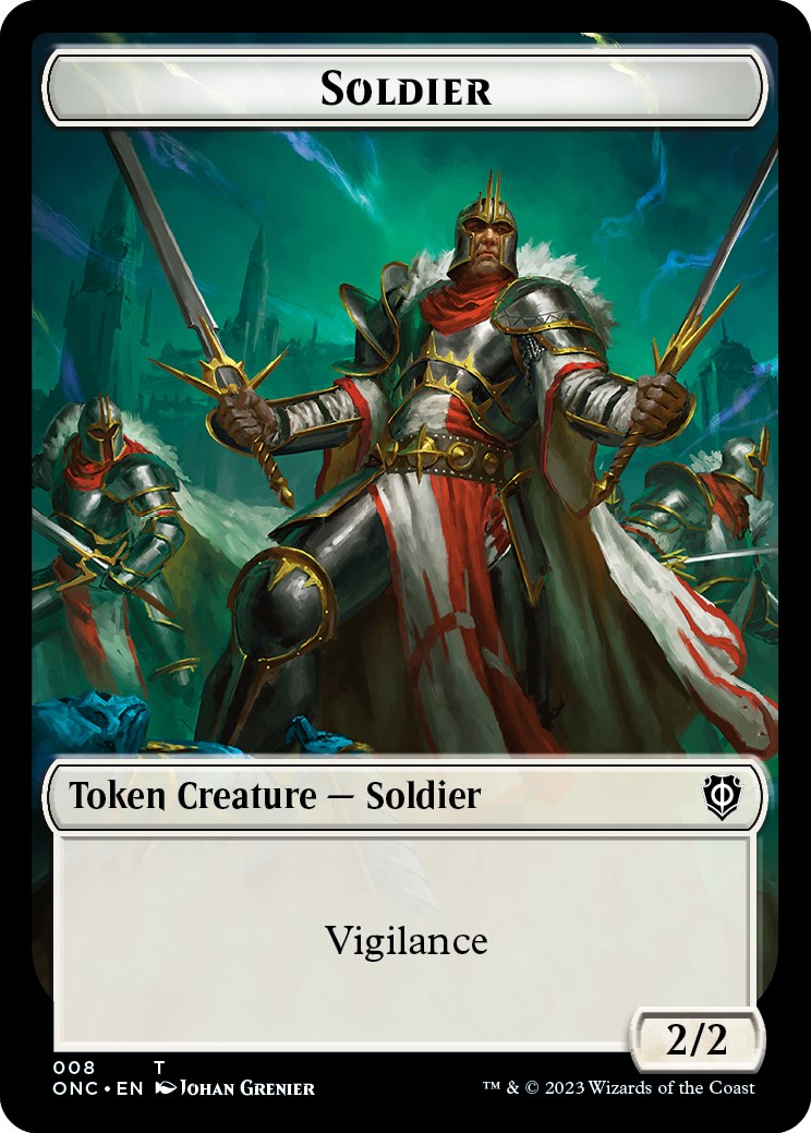 Soldier (008) // Angel Double-Sided Token [Phyrexia: All Will Be One Commander Tokens] | Boutique FDB TCG