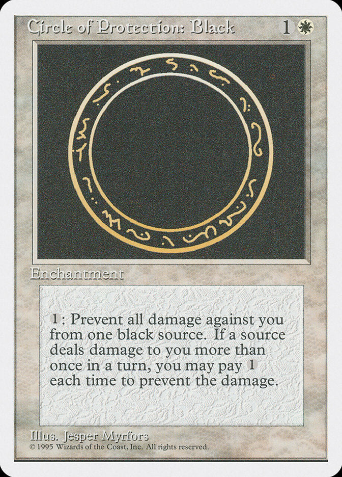 Circle of Protection: Black [Fourth Edition] | Boutique FDB TCG