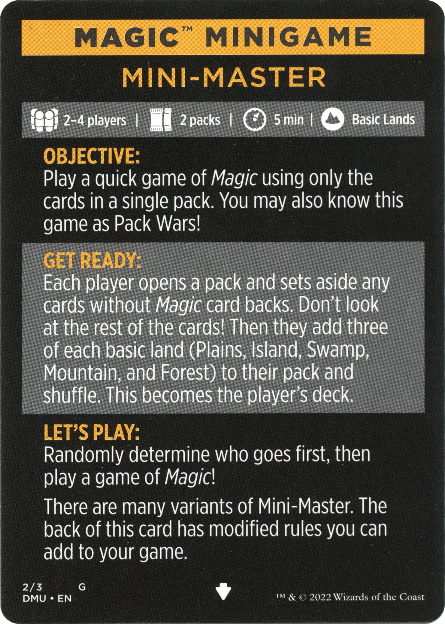 Mini-Master (Magic Minigame) [Dominaria United Minigame] | Boutique FDB TCG