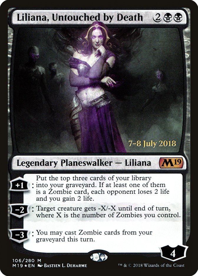 Liliana, Untouched by Death [Core Set 2019 Prerelease Promos] | Boutique FDB TCG