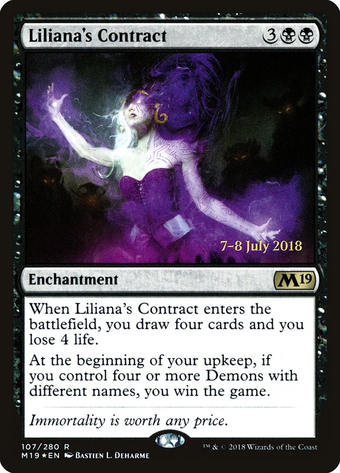 Liliana's Contract [Core Set 2019 Prerelease Promos] | Boutique FDB TCG