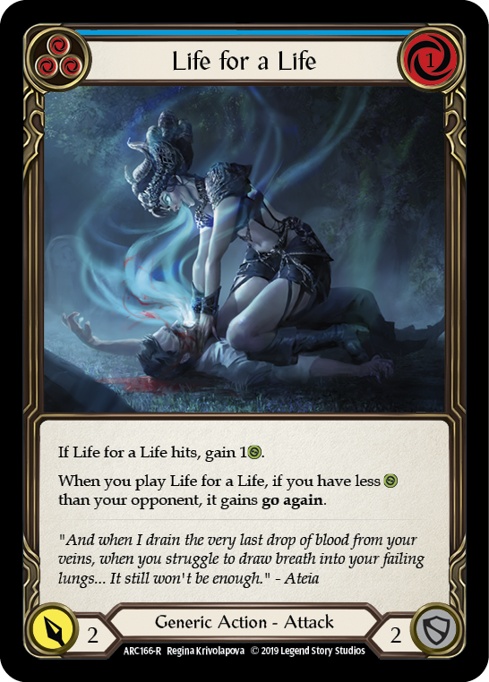 Life for a Life (Blue) [ARC166-R] (Arcane Rising)  1st Edition Normal | Boutique FDB TCG
