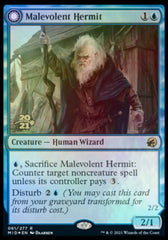 Malevolent Hermit // Benevolent Geist [Innistrad: Midnight Hunt Prerelease Promos] | Boutique FDB TCG