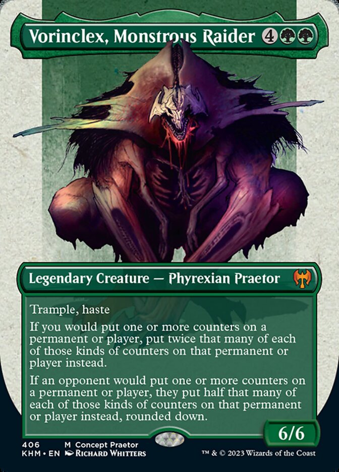 Vorinclex, Monstrous Raider (Borderless Concept Praetors) [Phyrexia: All Will Be One] | Boutique FDB TCG