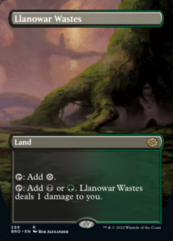 Llanowar Wastes (Borderless Alternate Art) [The Brothers' War] | Boutique FDB TCG