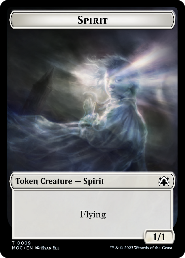 Spirit (9) // Treasure Double-Sided Token [March of the Machine Commander Tokens] | Boutique FDB TCG