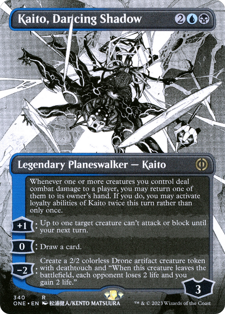 Kaito, Dancing Shadow (Borderless Manga) [Phyrexia: All Will Be One] | Boutique FDB TCG