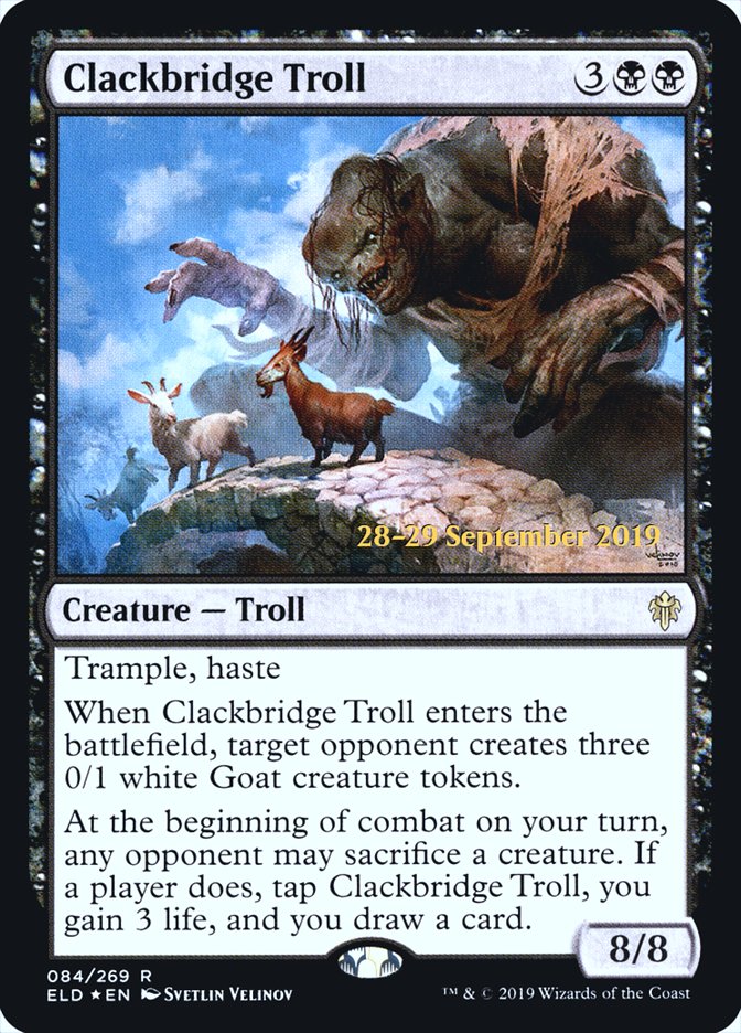 Clackbridge Troll [Throne of Eldraine Prerelease Promos] | Boutique FDB TCG