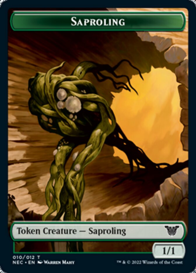 Saproling // Spirit (002) Double-Sided Token [Kamigawa: Neon Dynasty Commander Tokens] | Boutique FDB TCG