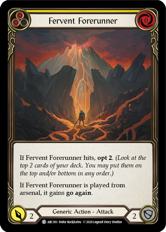 Fervent Forerunner (Yellow) [U-ARC183] (Arcane Rising Unlimited)  Unlimited Rainbow Foil | Boutique FDB TCG