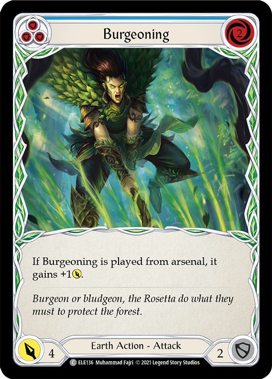 Burgeoning (Blue) [ELE136] (Tales of Aria)  1st Edition Rainbow Foil | Boutique FDB TCG