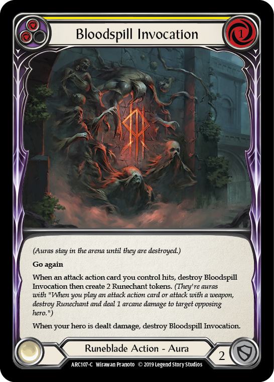 Bloodspill Invocation (Yellow) [ARC107-C] (Arcane Rising)  1st Edition Normal | Boutique FDB TCG