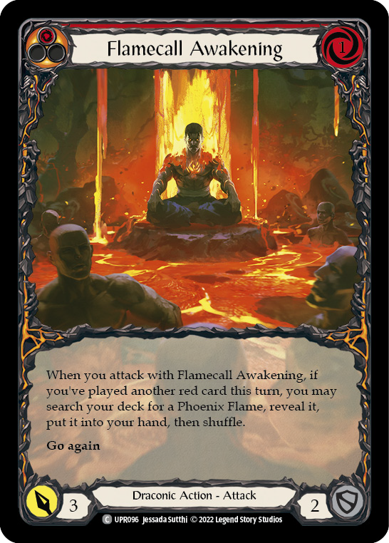 Flamecall Awakening (Extended Art) [UPR096] (Uprising)  Rainbow Foil | Boutique FDB TCG