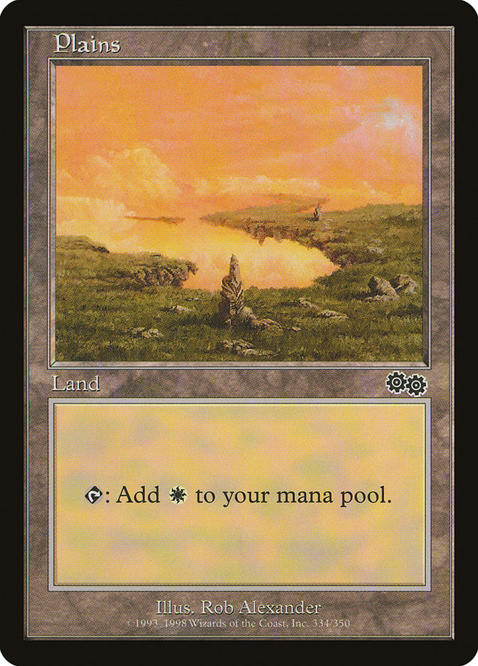 Plains (334) [Urza's Saga] | Boutique FDB TCG