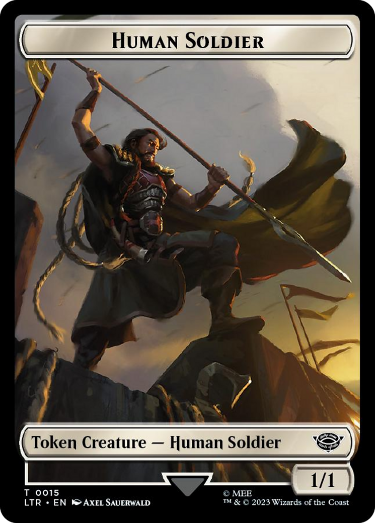 Human Soldier (0015) // Food (0022) Double-Sided Token (Surge Foil) [The Lord of the Rings: Tales of Middle-Earth Tokens] | Boutique FDB TCG