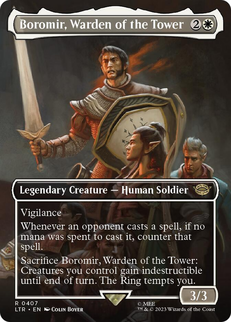 Boromir, Warden of the Tower (Borderless Alternate Art) [The Lord of the Rings: Tales of Middle-Earth] | Boutique FDB TCG