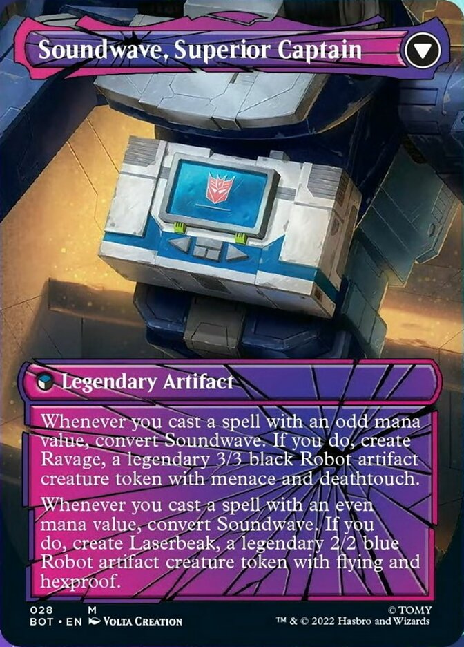 Soundwave, Sonic Spy // Soundwave, Superior Captain (Shattered Glass) [Transformers] | Boutique FDB TCG