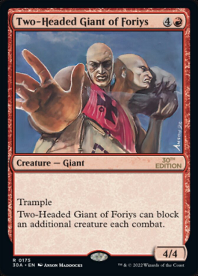 Two-Headed Giant of Foriys [30th Anniversary Edition] | Boutique FDB TCG