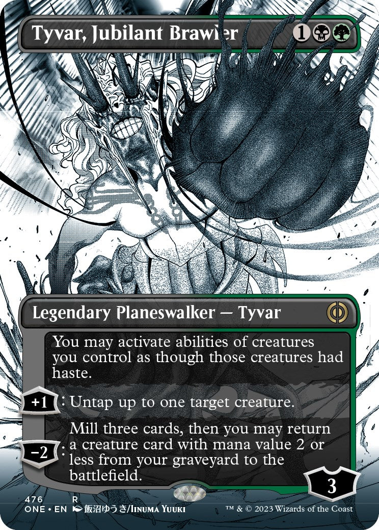 Tyvar, Jubilant Brawler (Borderless Manga Step-and-Compleat Foil) [Phyrexia: All Will Be One] | Boutique FDB TCG