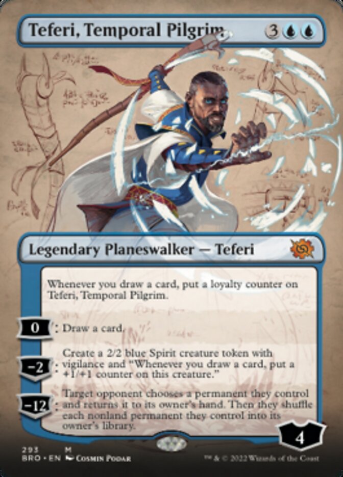 Teferi, Temporal Pilgrim (Borderless Alternate Art) [The Brothers' War] | Boutique FDB TCG