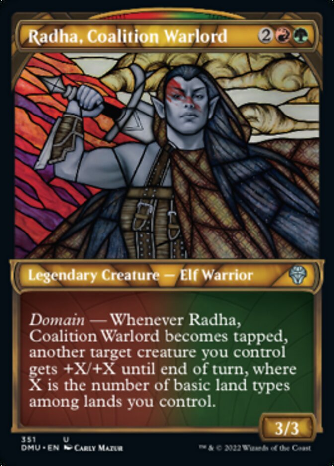 Radha, Coalition Warlord (Showcase Textured) [Dominaria United] | Boutique FDB TCG