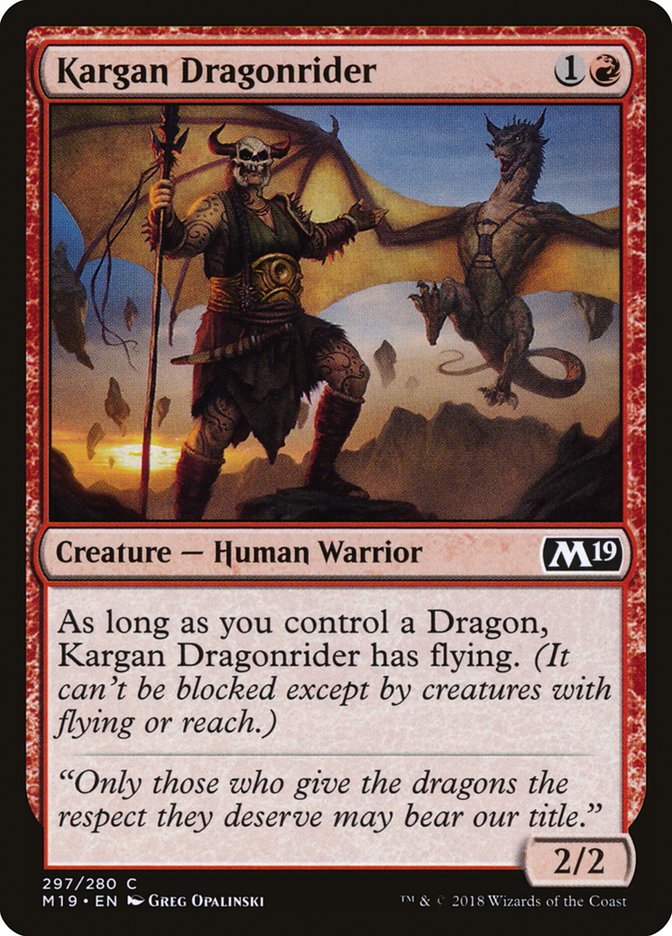 Kargan Dragonrider [Core Set 2019] | Boutique FDB TCG