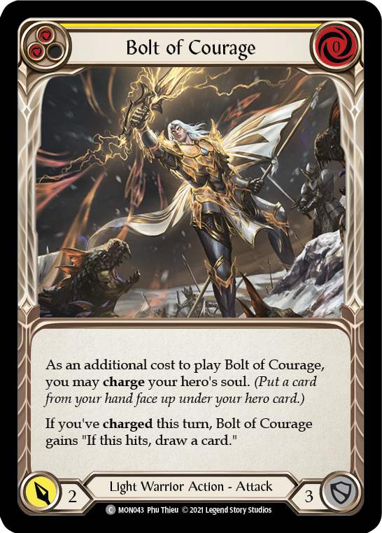 Bolt of Courage (Yellow) [MON043] (Monarch)  1st Edition Normal | Boutique FDB TCG