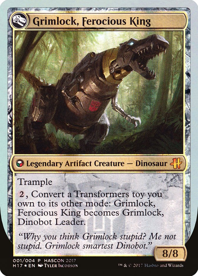 Grimlock, Dinobot Leader // Grimlock, Ferocious King [HasCon 2017] | Boutique FDB TCG