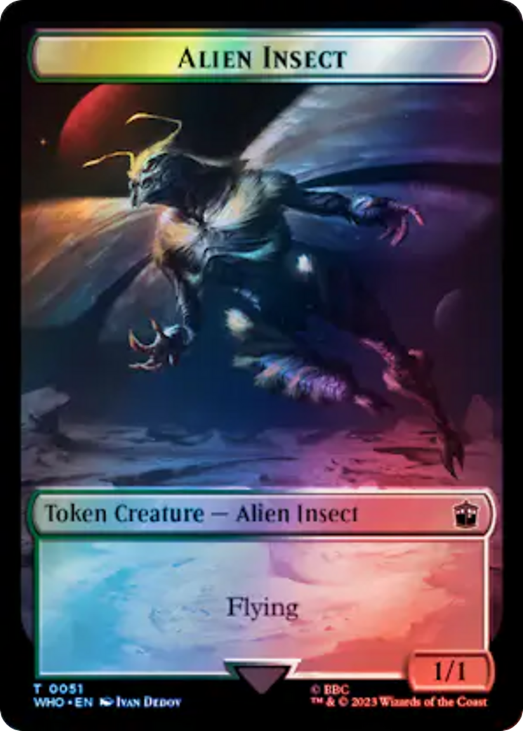 Dalek // Alien Insect Double-Sided Token (Surge Foil) [Doctor Who Tokens] | Boutique FDB TCG