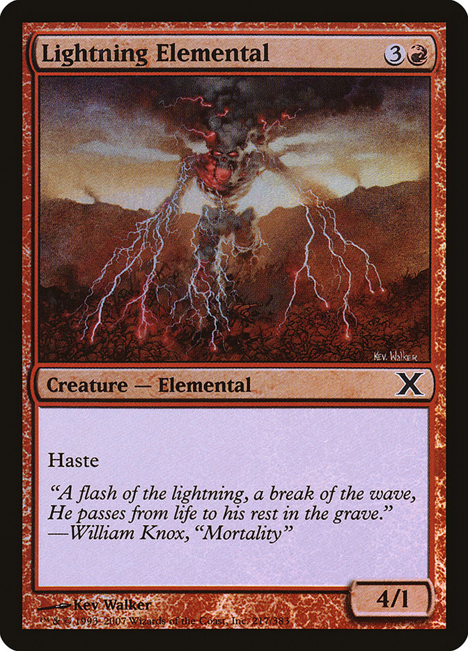 Lightning Elemental (Premium Foil) [Tenth Edition] | Boutique FDB TCG