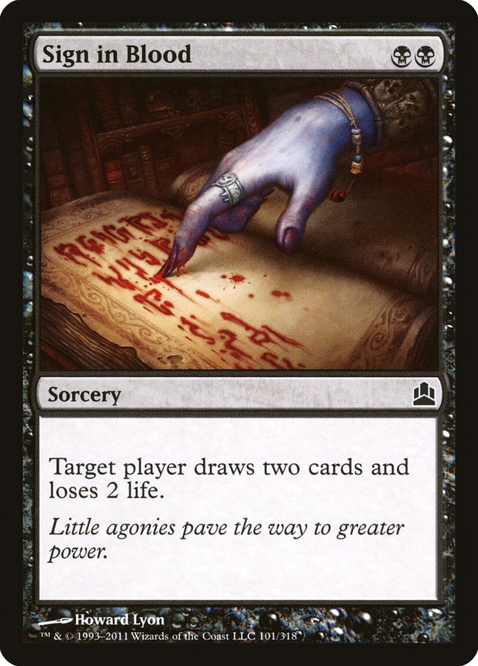 Sign in Blood [Commander 2011] | Boutique FDB TCG