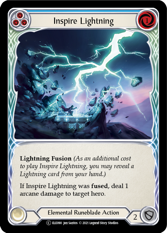 Inspire Lightning (Blue) [U-ELE090] (Tales of Aria Unlimited)  Unlimited Rainbow Foil | Boutique FDB TCG