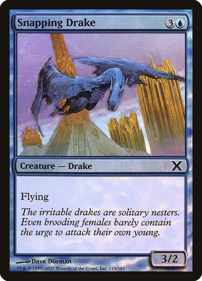 Snapping Drake (Premium Foil) [Tenth Edition] | Boutique FDB TCG