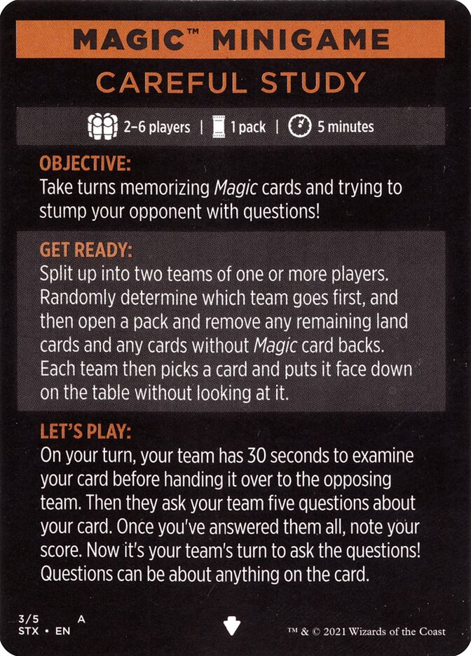 Careful Study (Magic Minigame) [Strixhaven: School of Mages Minigame] | Boutique FDB TCG