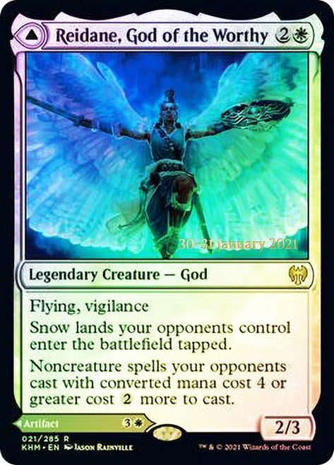 Reidane, God of the Worthy // Valkmira, Protector's Shield [Kaldheim Prerelease Promos] | Boutique FDB TCG