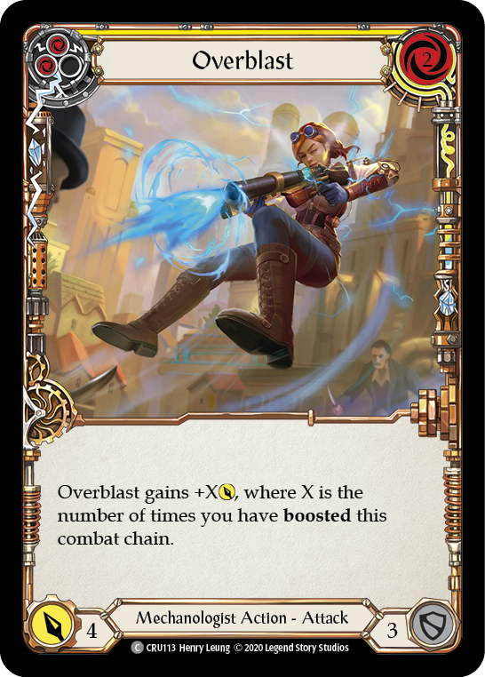 Overblast (Yellow) [CRU113] (Crucible of War)  1st Edition Rainbow Foil | Boutique FDB TCG