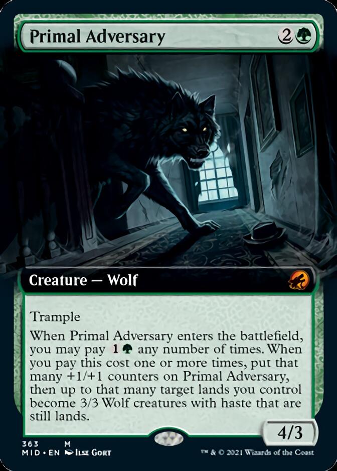 Primal Adversary (Extended Art) [Innistrad: Midnight Hunt] | Boutique FDB TCG