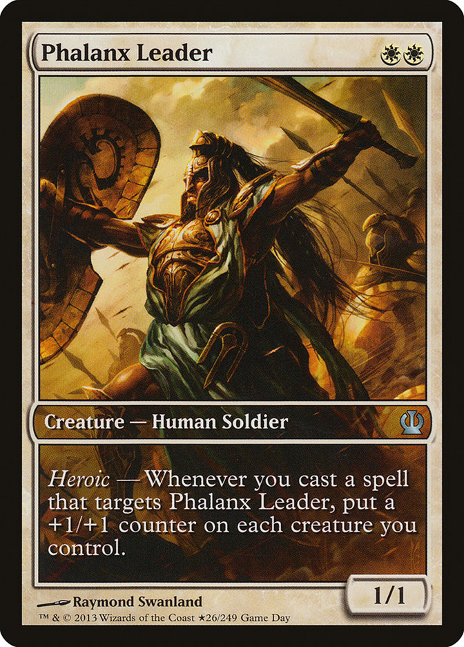 Phalanx Leader (Game Day) (Extended Art) [Theros Promos] | Boutique FDB TCG
