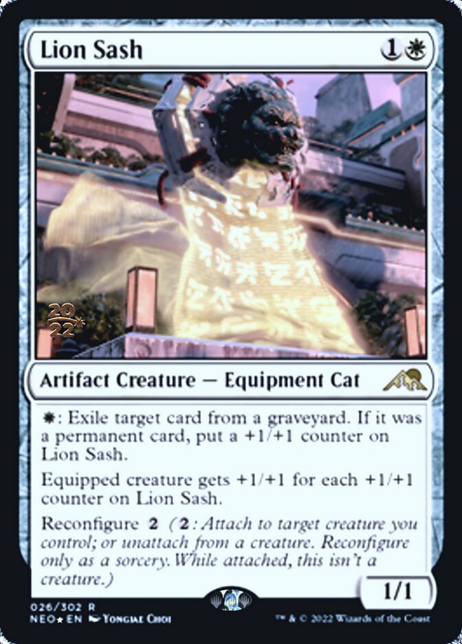 Lion Sash [Kamigawa: Neon Dynasty Prerelease Promos] | Boutique FDB TCG