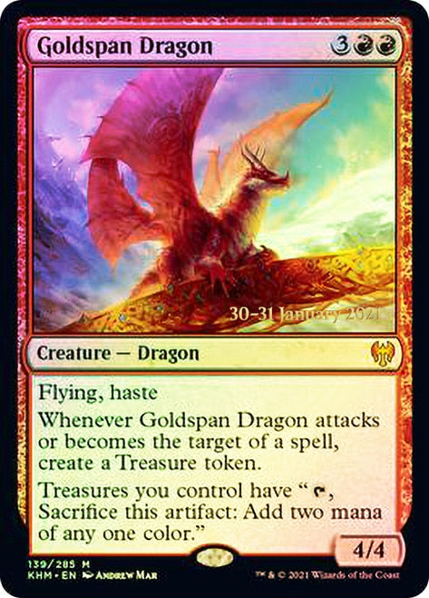 Goldspan Dragon [Kaldheim Prerelease Promos] | Boutique FDB TCG