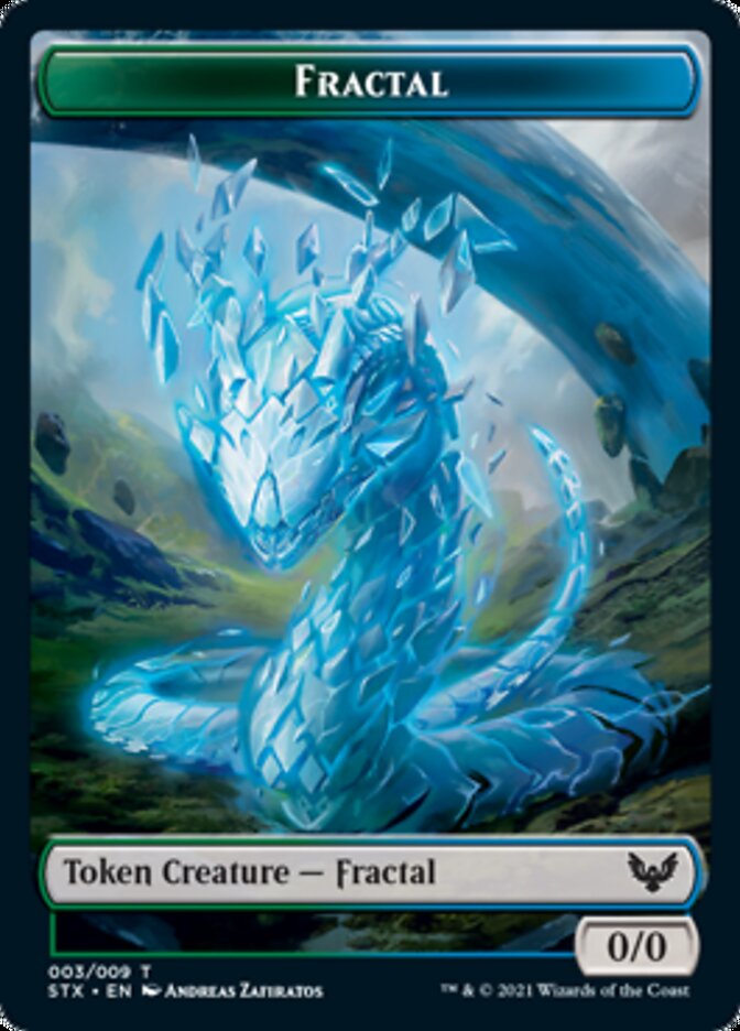 Fractal // Avatar Double-Sided Token [Strixhaven: School of Mages Tokens] | Boutique FDB TCG
