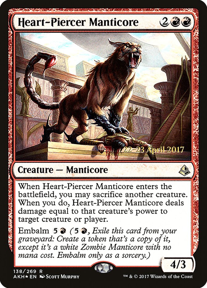 Heart-Piercer Manticore [Amonkhet Prerelease Promos] | Boutique FDB TCG